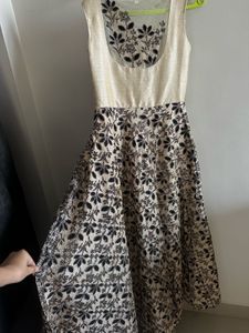 Elegant Beige &amp; Black Party Dress