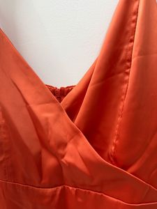 Orange V-Neck Dress