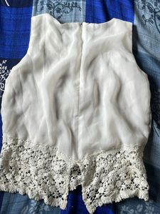 White Top With Lace Detailing