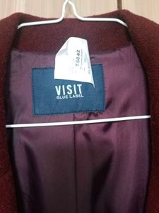 Burgundy Wool Blend Coat