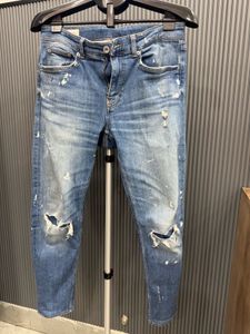 Zara Blue Distressed Painted Jeans