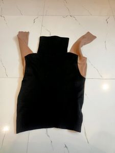 long neck ,full sleeves womens crop top