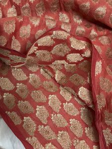 Elegant banarasi orange fabric