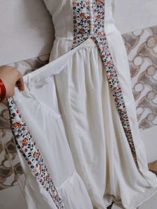 Elegant White Embroidered Dress