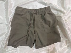 Taupe High Waist Shorts