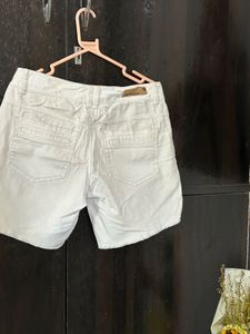 White Denim Shorts