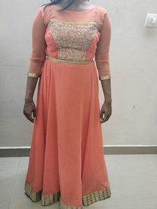 Coral Embellished Maxi Dress