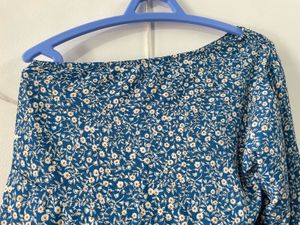 One Shoulder Floral Print Mini Dress