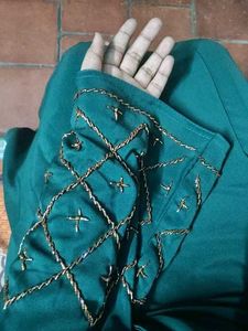 Elegant Green Abaya Burkha Hijab girls duppata