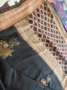 Saree With Boatneck Blouse