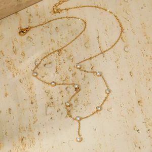 Diamante charm necklace | anti tarnish, water resi