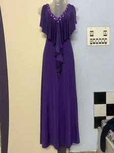 branded plus size Elegant Purple Maxi Dress