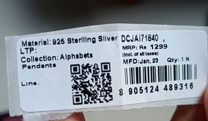 Real 925 Silver &#34;L&#34; Alphabet Pendant