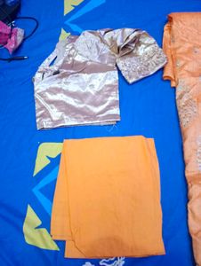 Elegant Lemon Color Complete Saare With Blouse