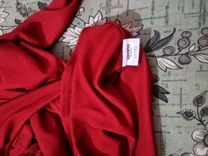 Red Cut Out Fitted Top