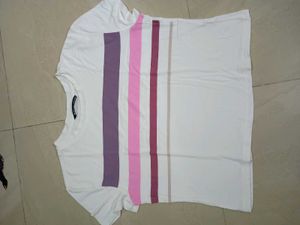 Striped White Tee