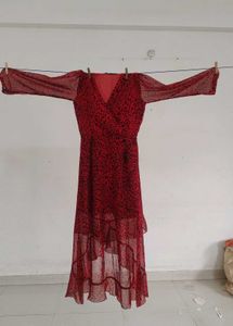 Red Leopard Print Maxi Dress