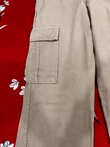 Khaki Cargo Pants high rise