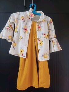 Girls Plazo Pant With Cream Color Top