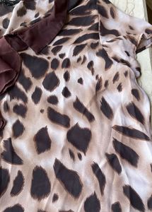 Leopard Print Ruffle Blouse