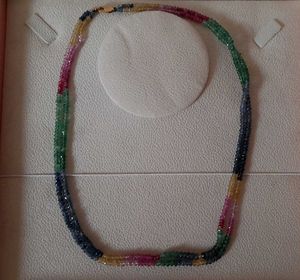 Precious Gemstone Necklace in 14KT Puregold clasp