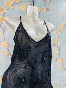Y2k Beaded Black Butterfly Cami