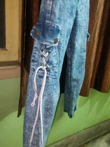 Acid Wash Denim Joggers