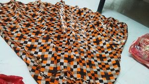 Orange and Black Checkered Skirt