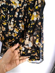 Floral Print Sheer Mini Dress