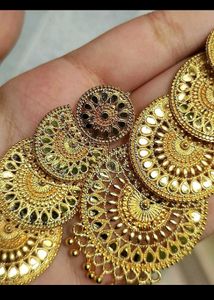 Gold Plated And Golden Oxidised Earrings