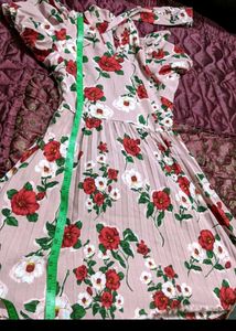 Shein Women Floral Printed Bow Style Flared Dress