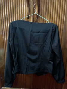 Black Button-Down Blouse