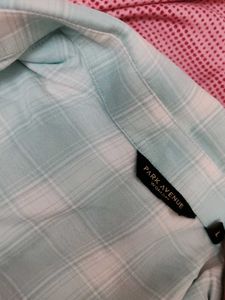 Light Sea Greenish Blue Plaid Button-Down