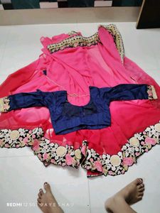Pink Embroidered Saree with Blouse