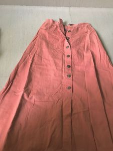 Vintage Button-Front Midi Skirt