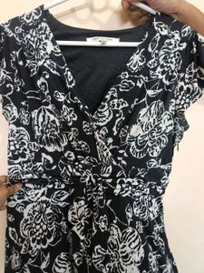 Black printed dress