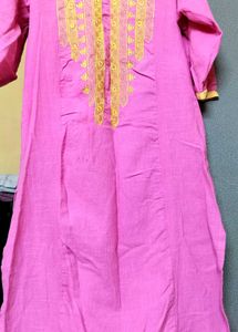 Pink Embroidered Kurta