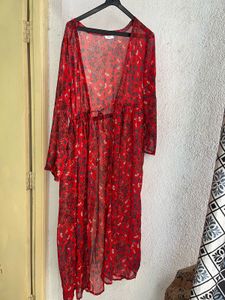 Red Floral Print Maxi Dress