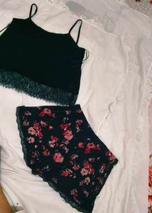Floral Lace Skirt Set