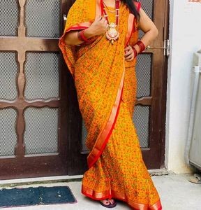 georgette sare with stiched blouse