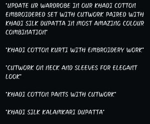 Floral Cut Neck Embroidery Kurta Set