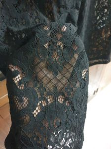 Black Lace Wide Leg Pants