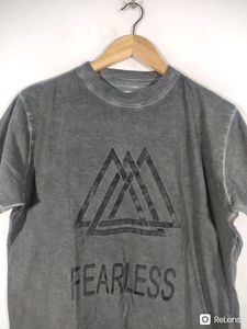 Flick Grey Printed Casual T-Shirt (Men)