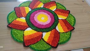 New Readymade Furr Mat Rangoli