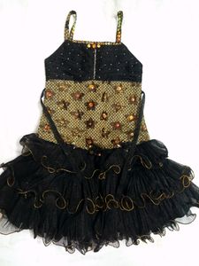 Pretty Black Party Dress For Girls (Age 4-6 Years)