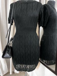 Black Crochet Dress