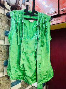 Green Ruffled Top