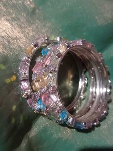 Colorful Crystal Bangle Set