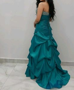Teal Strapless Gown