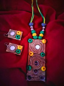 Handmade Jute Necklace &amp; Earrings Set